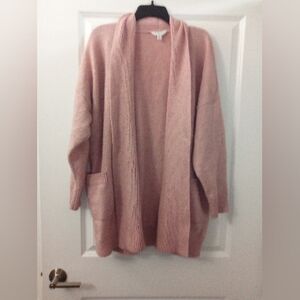 Women's Pink Open-Front Cardigan With Pockets Size 2XL By Time & Tru